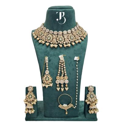TBJ Bridal Jewelry Set (Golden Pearl) Bride Style | Artificial Fashion | Wedding Necklace Set for Women