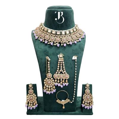 TBJ Bridal Jewelry Set (Violet Pearl) Bride Style | Artificial Fashion | Wedding Necklace Set for Women