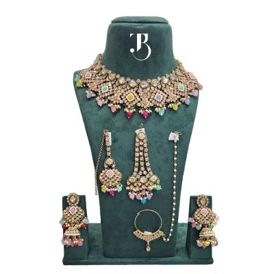 TBJ Bridal Jewelry Set (Exquisite Multi Color Pearl) Bridal look | Artificial Fashion | Bollywood style Necklace Set for Women