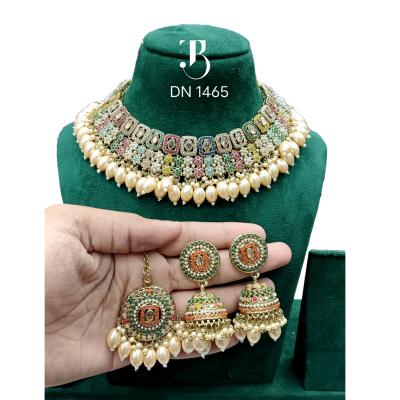 TBJ Wedding jewellery set Kundan Gold Pearl | Bridal Ornaments | Traditional Jewelry for women | Special occasion accessories