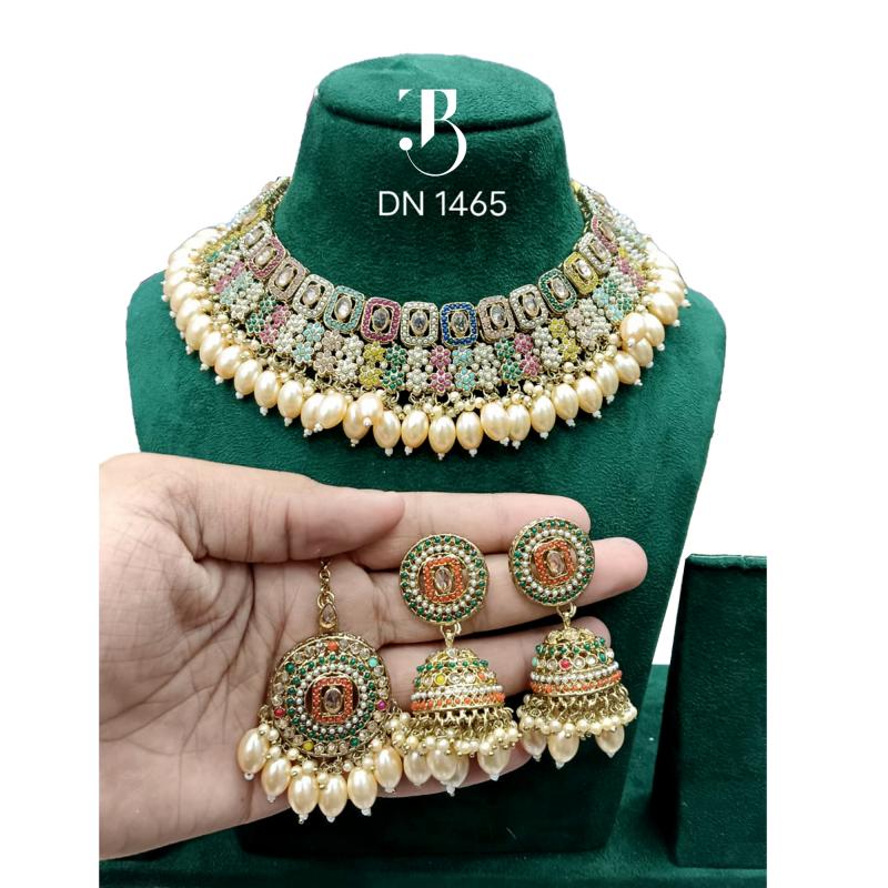 TBJ Wedding jewellery set Kundan Gold Pearl | Bridal Ornaments | Traditional Jewelry for women | Special occasion accessories